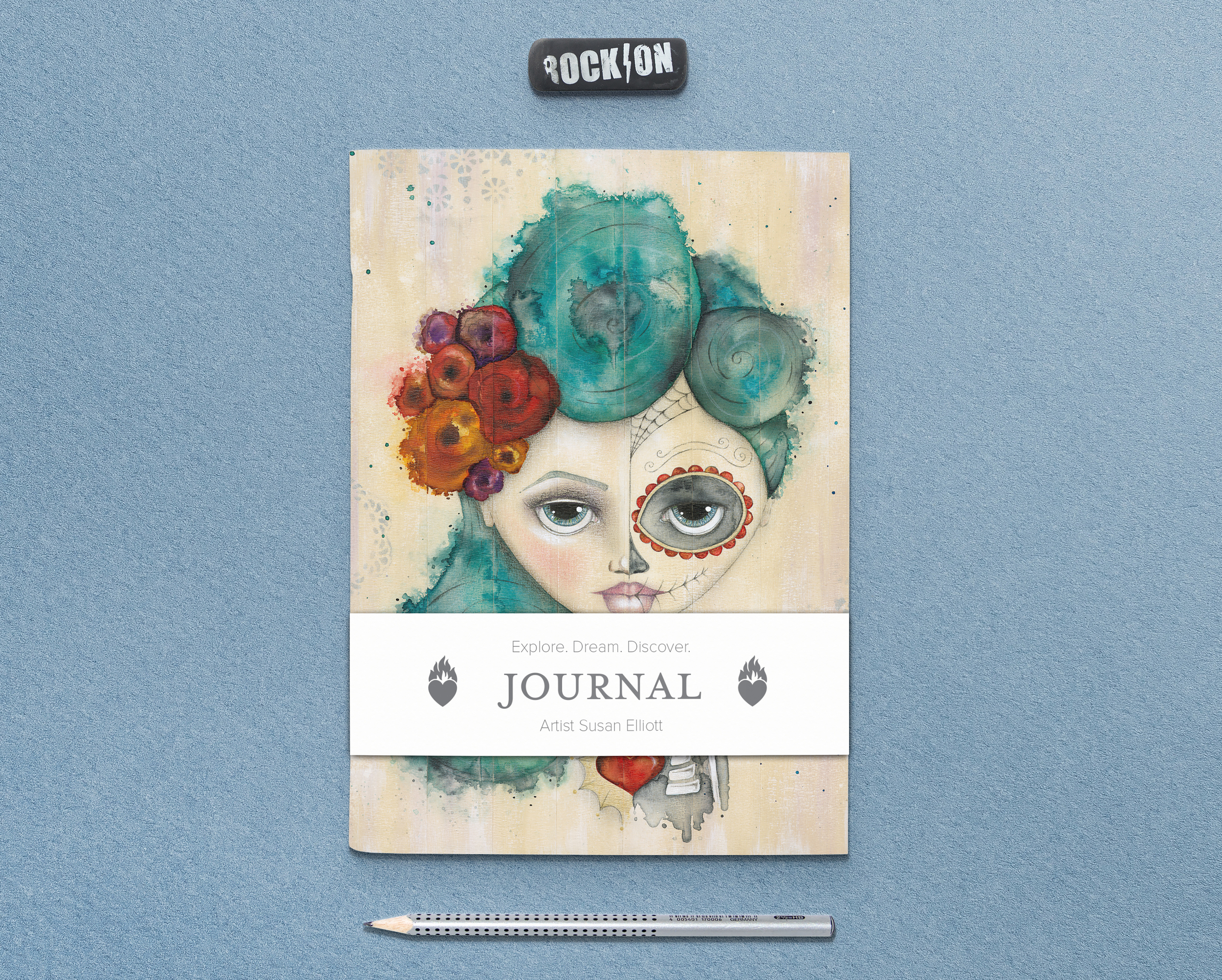 Each template is blank, ready for you to add your artwork and save as a pdf file to upload for print. Dia De Los Muertos El Corazon Journal With Belly Band Neptune Creations