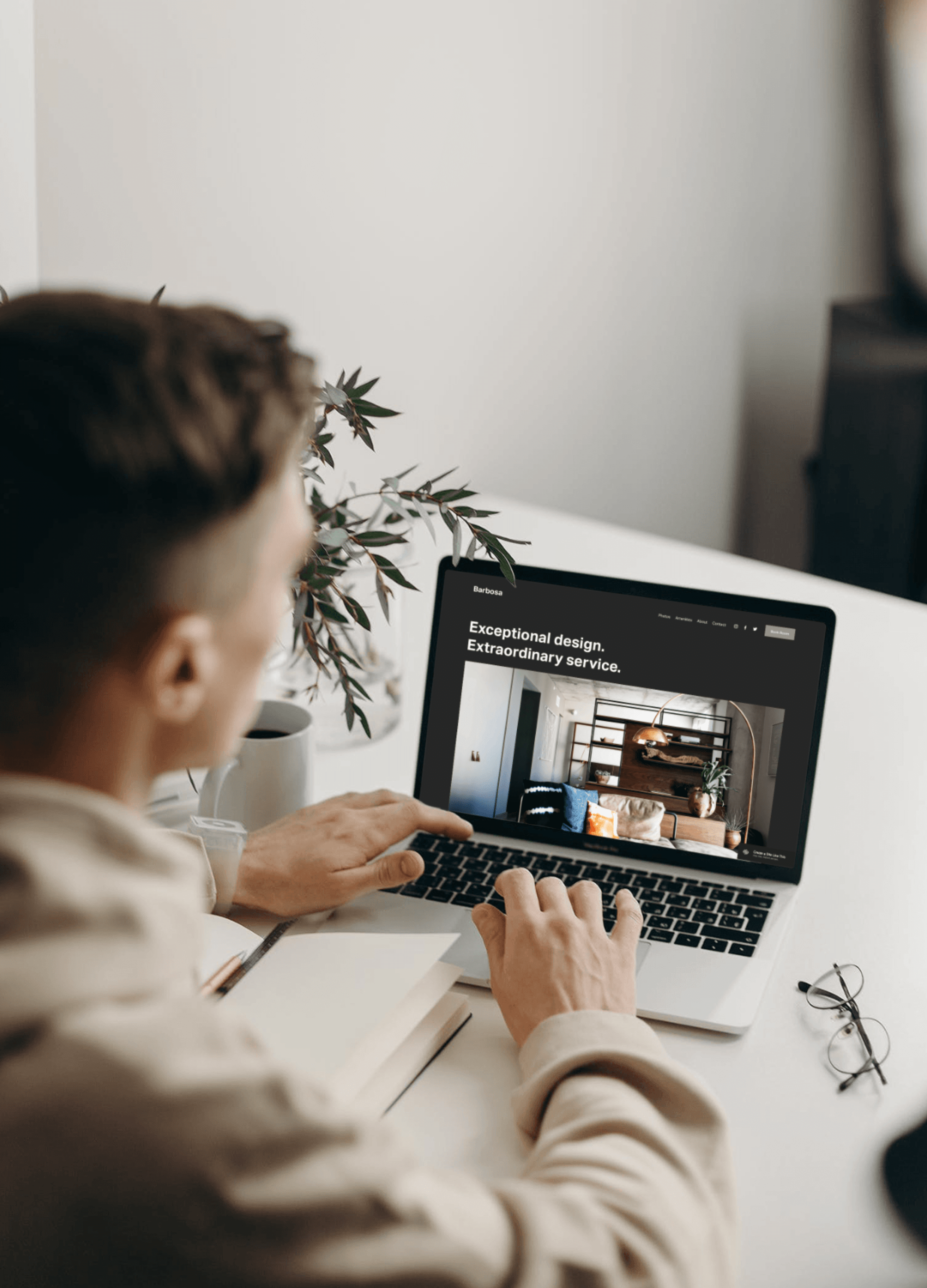 There are limited devices available for laptop, desktop, mobile, and tablet. Free Laptop Mockup In Workspace Scene