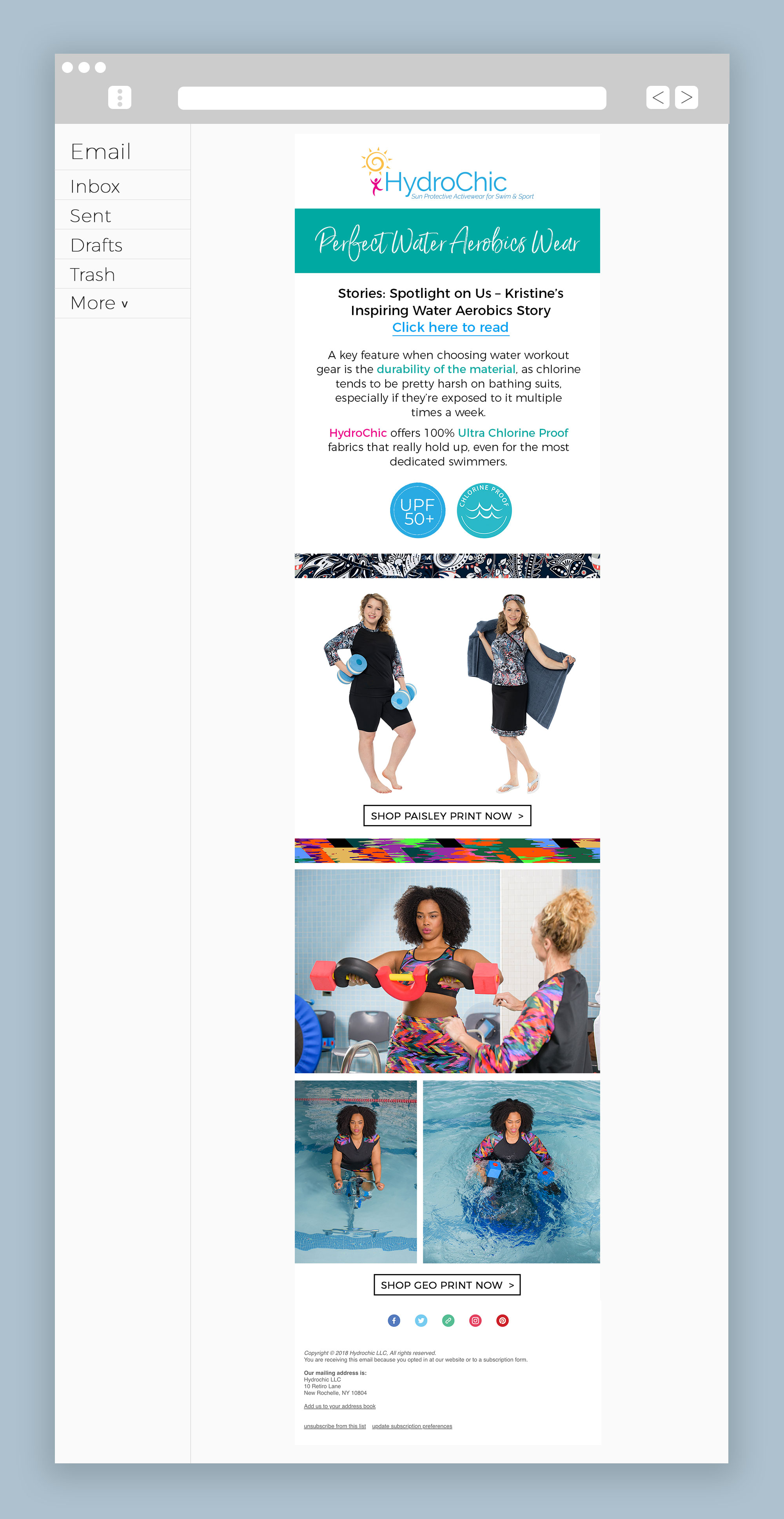 Newsletters template or email template mockup free. Email Newsletter Social Media Design For Hydrochic Made By Samantha