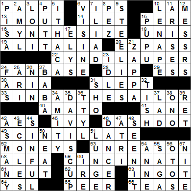 1 answer to this clue. Web S L A Times Crossword Solution Laxcrossword Com