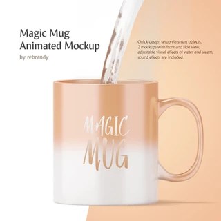 Start with a psd file and export as an animated gif or video file! Magic Mug Animated Mockup Mock Up By Rebrandy For Photoshop Purchase Download And Use