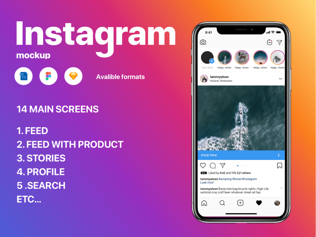35+ Download Instagram Story Mockup&nbsp;Psd