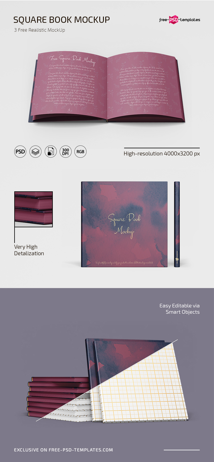 21+ Download Square Book Cover Mockup&nbsp;Psd